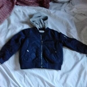 H&M Blue and Gray Puffer Jacket